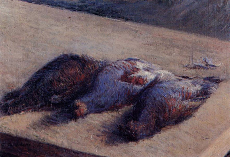 Three Partridges on a Table, Gustave Caillebotte