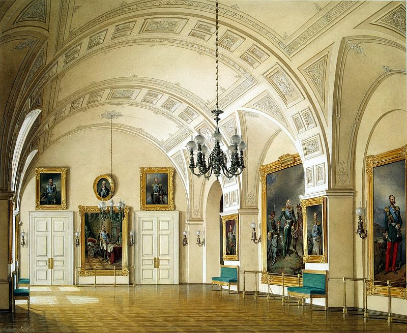 Hau, Eduard Petrovich – Types of rooms of the Winter Palace. Small Field Marshals Hall, Hermitage ~ part 03