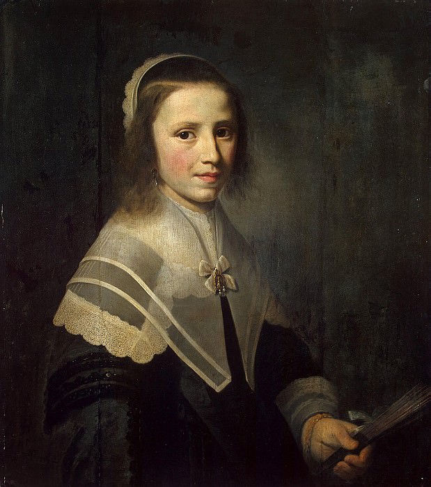 Vliet, Hendrik Cornelis van der – Portrait of a Girl with a Fan, Hermitage ~ part 03