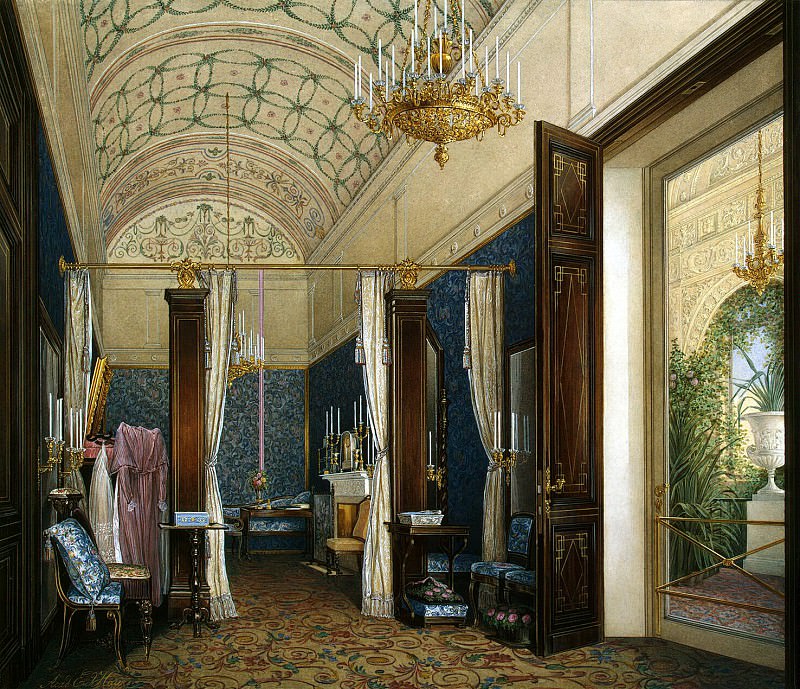 Hau Edward Petrovich – Types of rooms of the Winter Palace. Dressing Room of Empress Alexandra Feodorovna, Hermitage ~ part 03