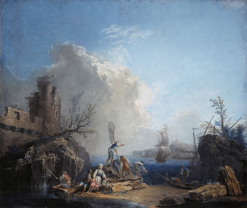 Volare, Pierre-Jacques, known as the Chevalier Volare – Seascape with fishermen on the rocky shore, Hermitage ~ part 03