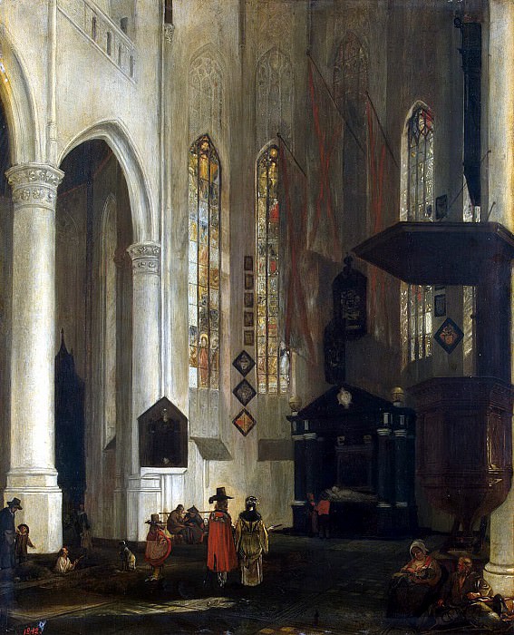 Witte, Emanuel de – Internal view of the Old Church in Delft, Hermitage ~ part 03