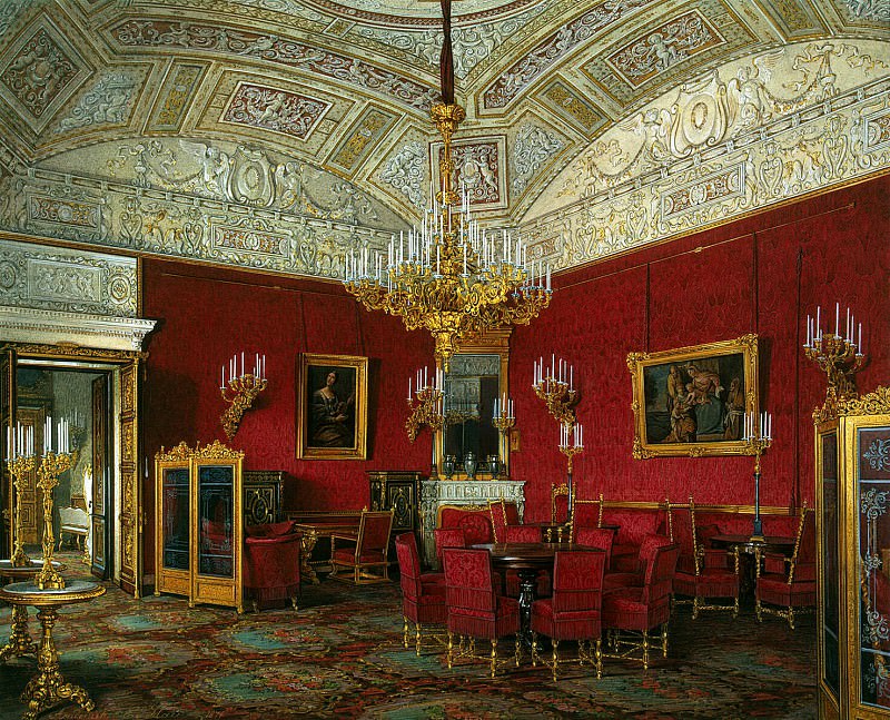 Hau Edward Petrovich – Types of rooms of the Winter Palace. Large living room of the Empress Alexandra Feodorovna , Hermitage ~ part 03