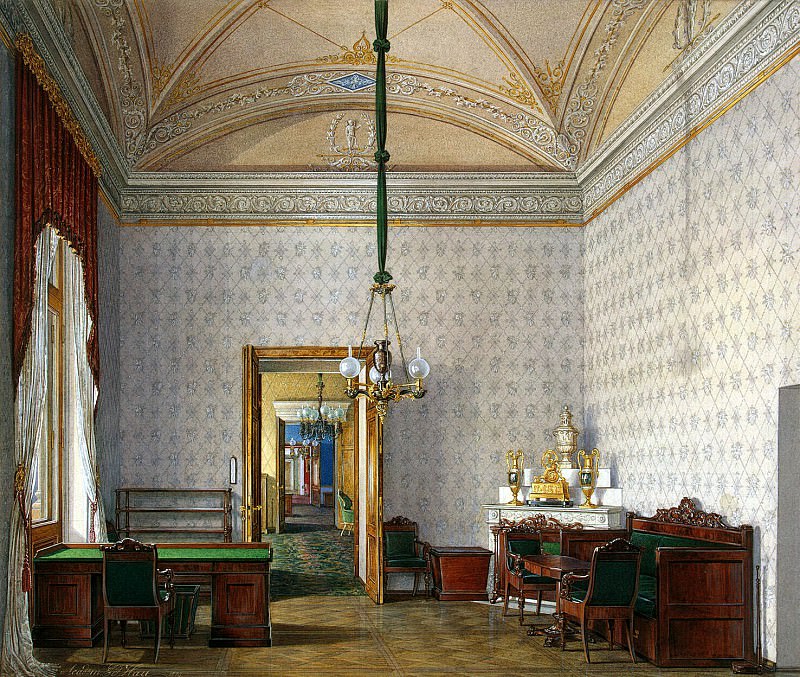 Hau Edward Petrovich – Types halls of the Winter Palace. Classroom in the second half of the spare palace, Hermitage ~ part 03