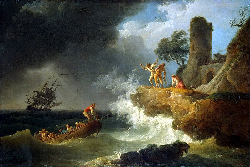 Vernet, Claude Joseph – Storm at the rocky shore, Hermitage ~ part 03