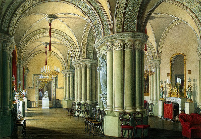 Hau Edward Petrovich – Types of rooms of the Winter palace. Gothic Drawing Room Grand Duchesses, Hermitage ~ part 03