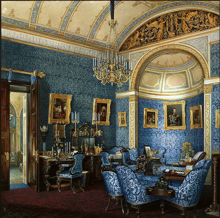 Hau Edward Petrovich – Types of rooms of the Winter Palace. Boudoir Grand Duchess Maria Alexandrovna, Hermitage ~ part 03