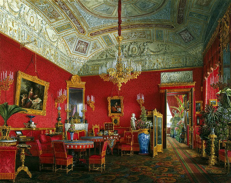Hau Edward Petrovich – Types of rooms of the Winter Palace. Large living room of the Empress Alexandra Feodorovna, Hermitage ~ part 03