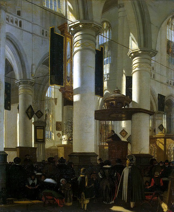 Witte, Emanuel de – Internal view of the church, Hermitage ~ part 03