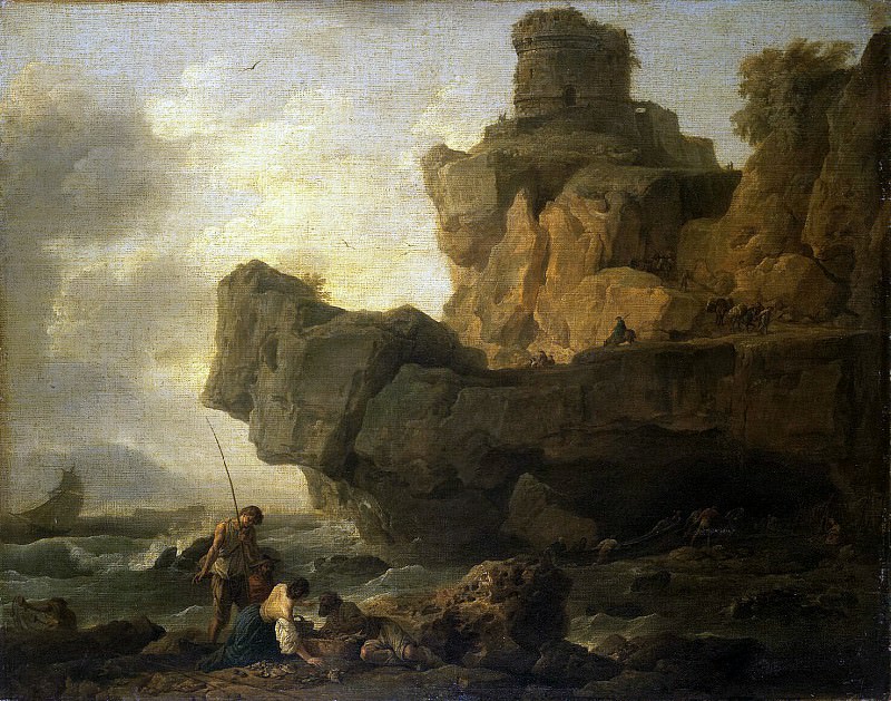 Vernet, Claude Joseph – The rocks at the seashore, Hermitage ~ part 03