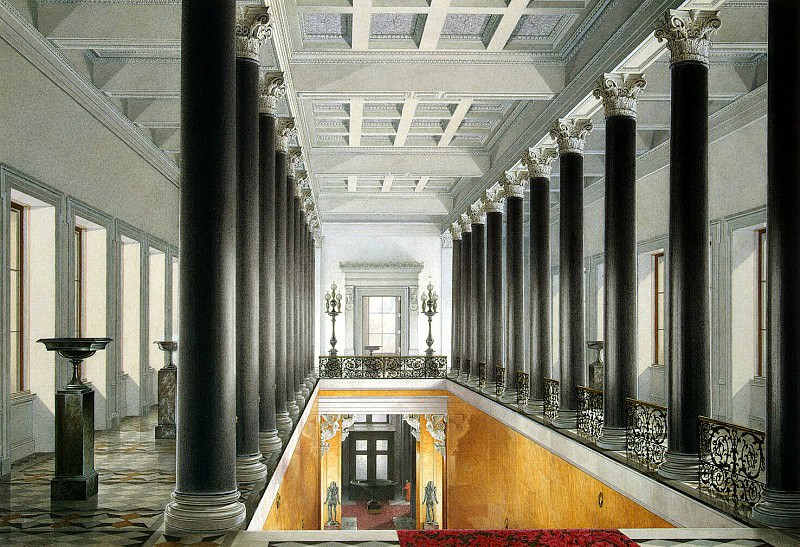 Hau Edward Petrovich – Types halls of the New Hermitage. Main staircase. Ground Floor II, Hermitage ~ part 03