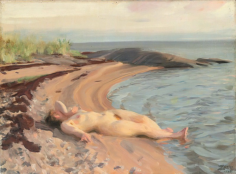 On the beach, Anders Zorn