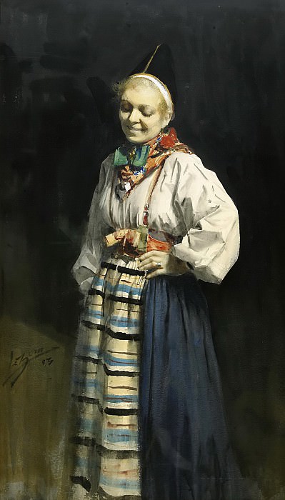 Woman in traditional clothes, Anders Zorn