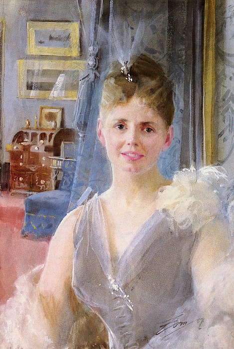 Zorn Anders Portrait Of Edith Palgrave Edward In Her London Residence, Anders Zorn