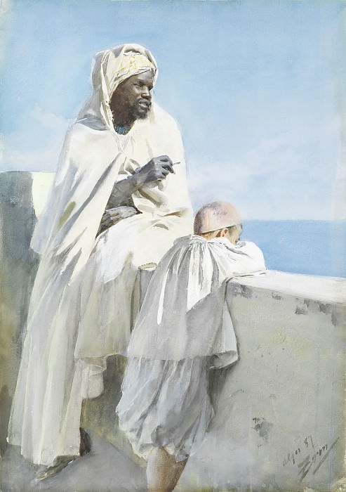 Мужчина и мальчик в Алжире, Андерс Цорн