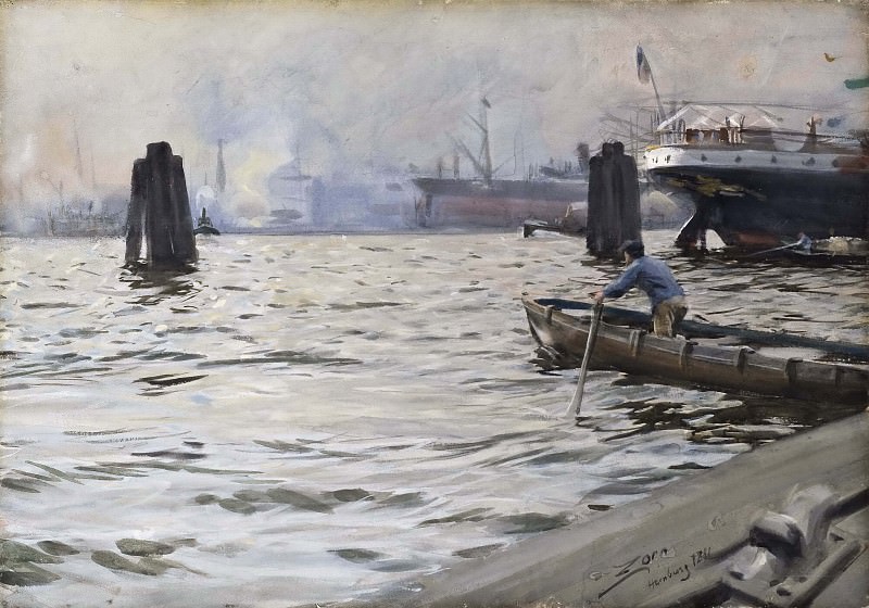 The Port of Hamburg, Anders Zorn