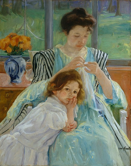 Mary Cassatt – Young Mother Sewing , part 2 American painters