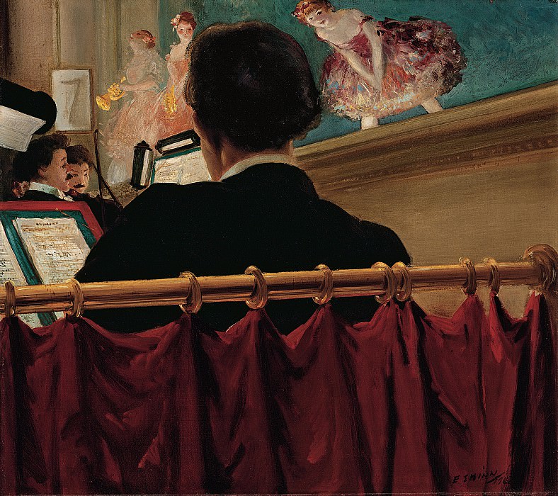 Everett Shinn – The Orchestra Pit, Old Proctors Fifth Avenue Theatre , part 2 American painters