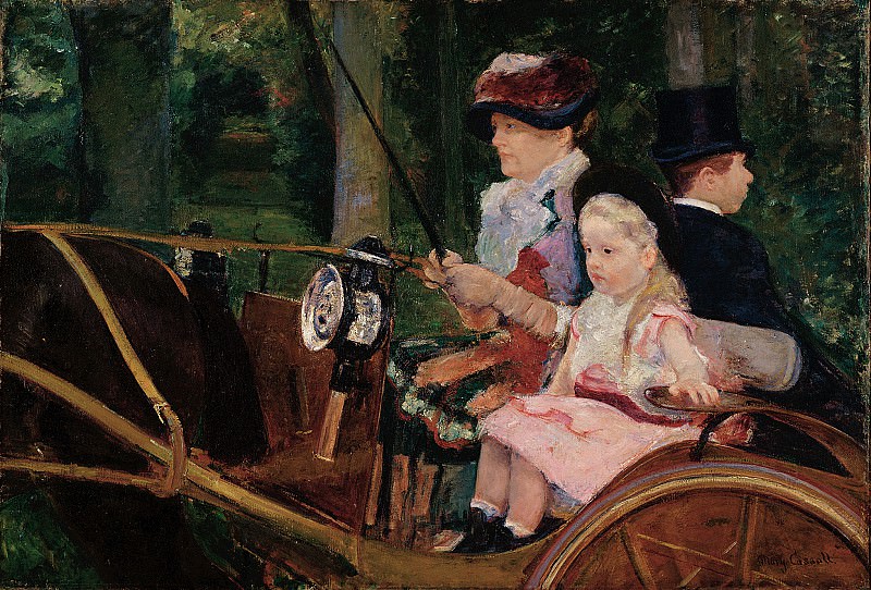 Mary Cassatt – A Woman and a Girl Driving , part 2 American painters