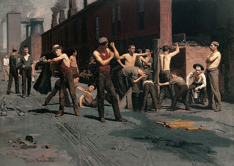 Thomas Anshutz – The Ironworkers Noontime , part 2 American painters