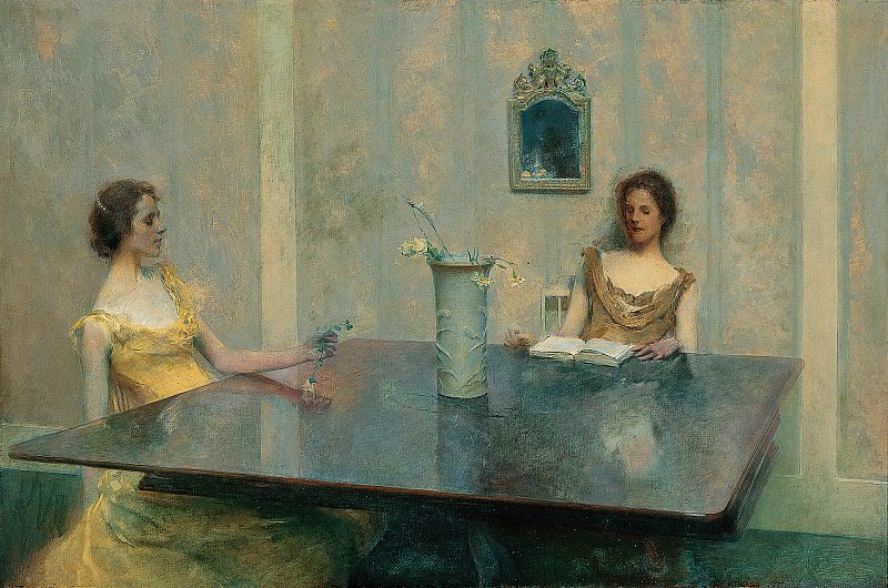 Thomas Wilmer Dewing – A Reading , part 2 American painters