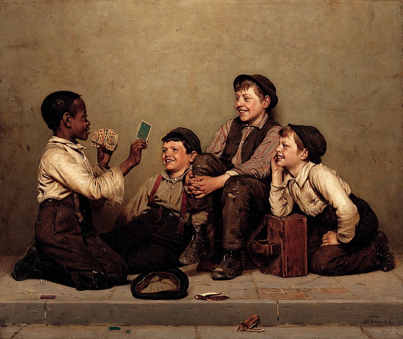 John George Brown – The Card Trick , part 2 American painters