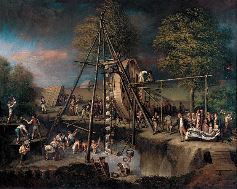 Пили, Чарльз Вилсон – Эксгумация мастодонта, 1805-8, часть 2 Американские художники