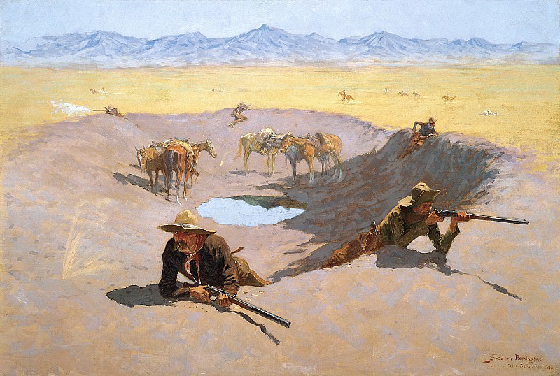 Frederic Remington – Fight for the Water Hole , part 2 American painters