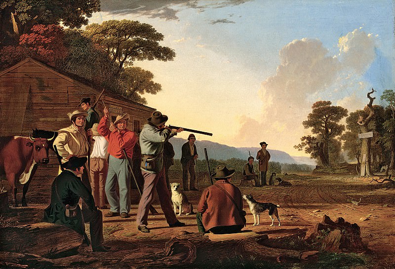 George Caleb Bingham – Shooting for the Beef , part 2 American painters