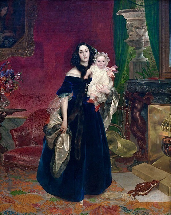 Портрет М.А.Бек с дочерью