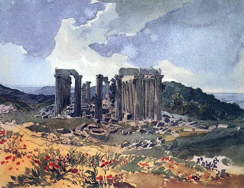 Temple of Apollo Epikourios in Figalii. 1,835, Karl Pavlovich Bryullov