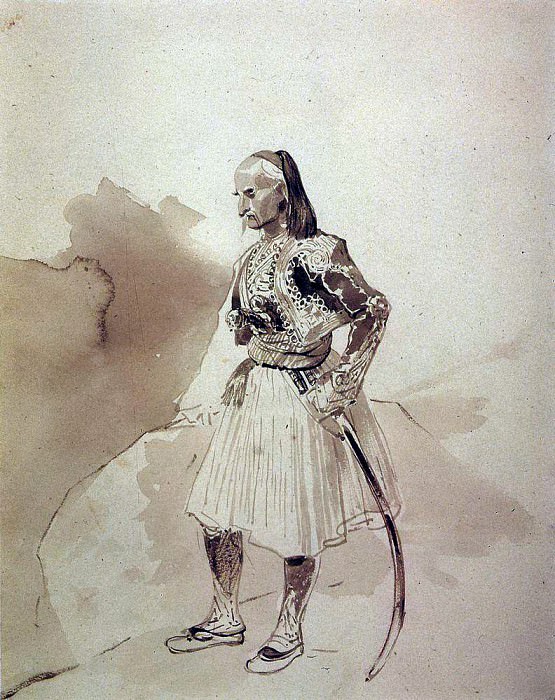 Портрет греческого инсургента Теодора Колокотрони. 1835, Карл Павлович Брюллов