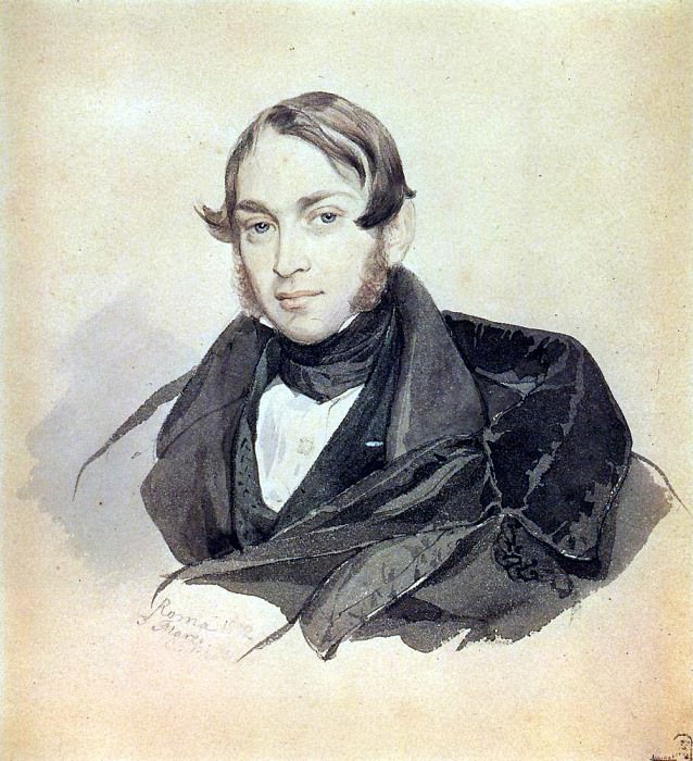 Portrait of S. sobolev. 1832, Karl Pavlovich Bryullov