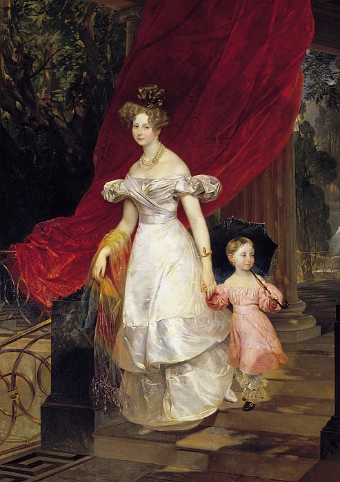 Portrait conducted. book. Elena Pavlovna with her daughter Maria., Karl Pavlovich Bryullov