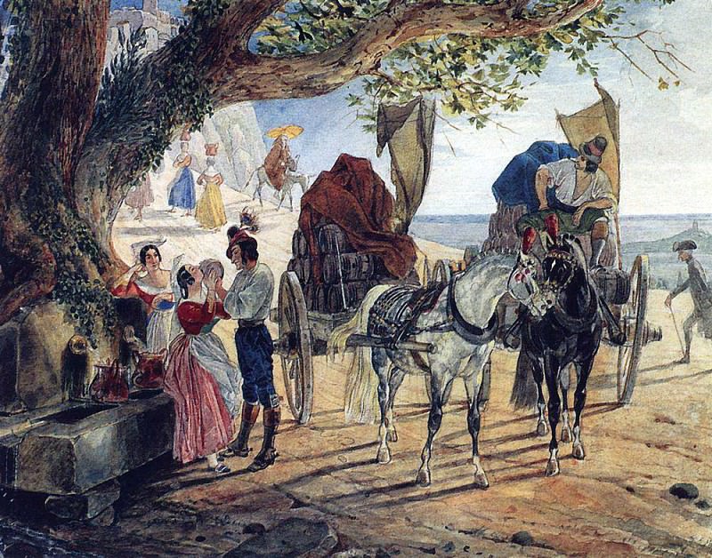 Fair in Albano. 1830-1833, Karl Pavlovich Bryullov
