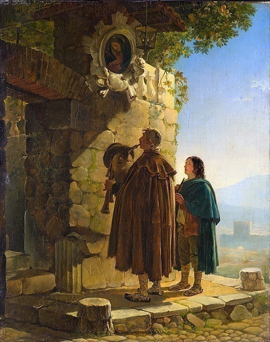 Pifferari in front of the Madonna Image, Karl Pavlovich Bryullov