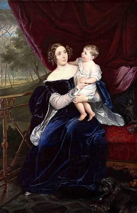 Portrait of Countess Olga Ivanovna Orlova-Davydova with her daughter Natalia Vladimirovna, Karl Pavlovich Bryullov