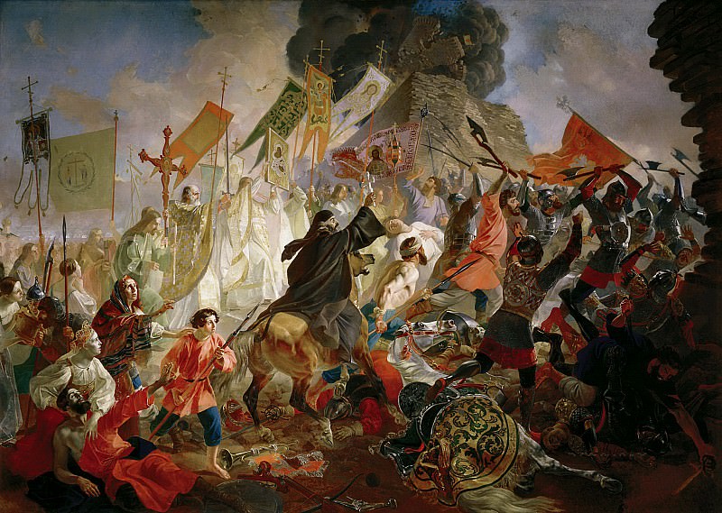 Siege of Pskov Polish King Stephen Bathory in 1581., Karl Pavlovich Bryullov