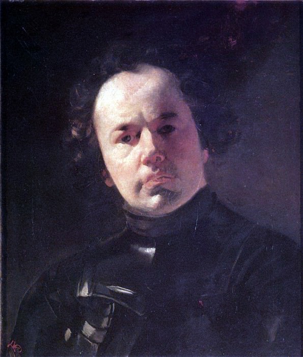 Portrait of the artist J. F. Yanenko in armor. 1841, Karl Pavlovich Bryullov