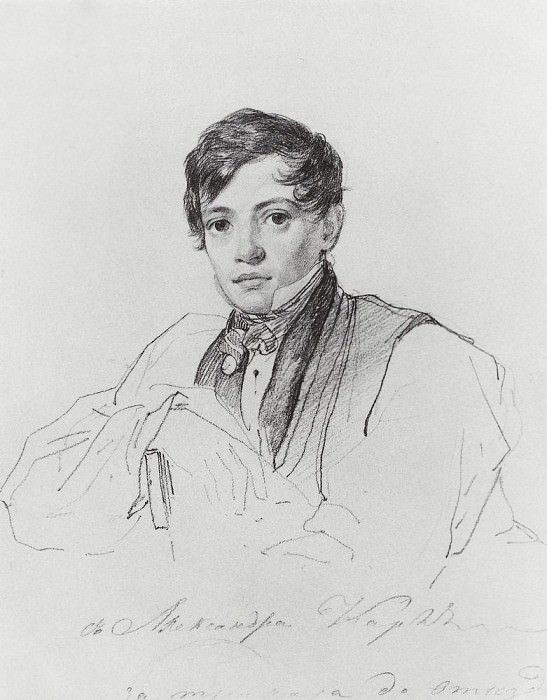 Portrait of Briullov. 1826, Karl Pavlovich Bryullov