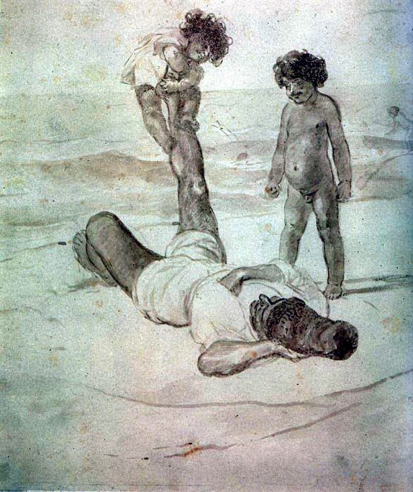 lazzaroni and children. 1851-1852, Karl Pavlovich Bryullov