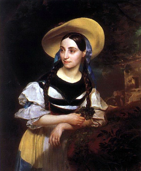 Portrait of Fanny Persiani-Takinardi in the role of Amina in Bellinis opera La Sonnambula. 1834, Karl Pavlovich Bryullov