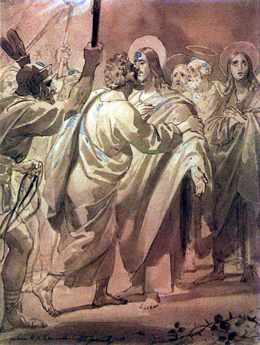 kiss of Judas. 1843-1847, Karl Pavlovich Bryullov