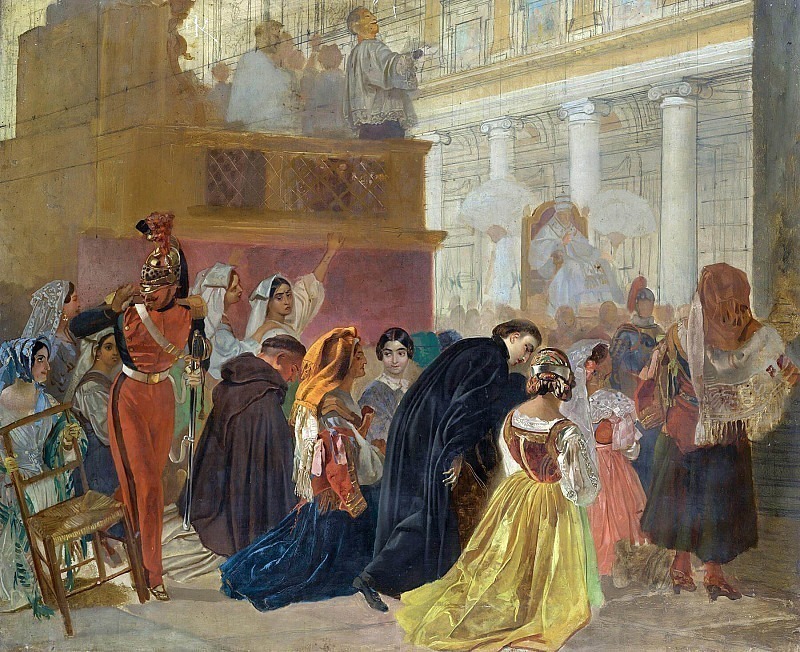 Этюд для «Возвращения Папы Пия IX в Рим в 1850 г.», Карл Павлович Брюллов