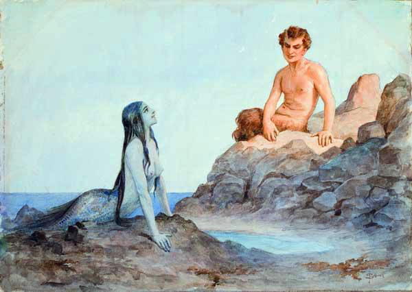 Mermaid and Faun, the beginning of the twentieth century. Corners, Sergey Sergeyevich Solomko