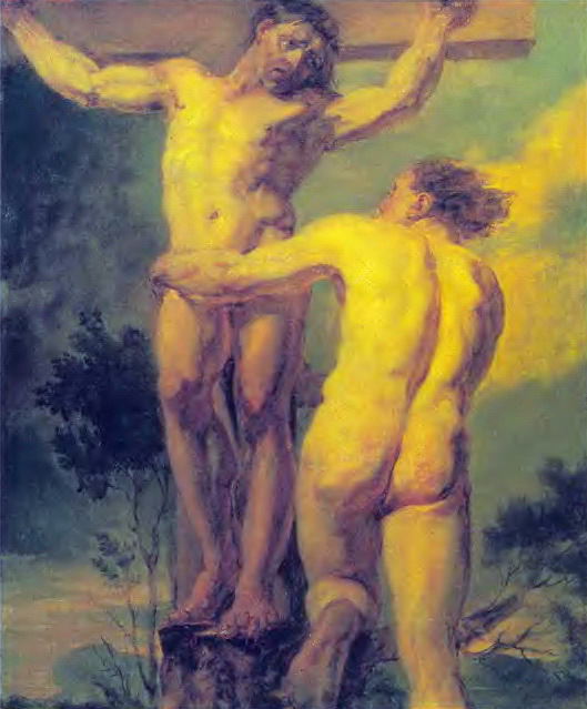 Crucifixion. Etude two sitters. 1800-e. D., M. 62h50. 3. GTG, Orest Adamovich Kiprensky