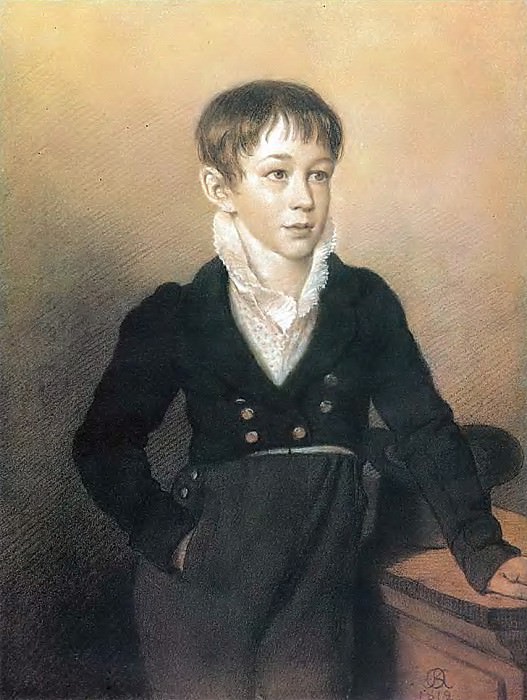 Portrait of an unknown boy. 1812. B., um. K., pastes. 42h31. 5 GTG, Orest Adamovich Kiprensky