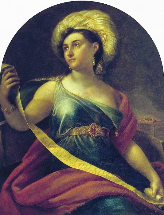 Portrait of NS Semenova as Delphic Sibyl in op. G. Spontini vestals. 1828 H., M. 110x90 GTSTM them. AABahrushin, Orest Adamovich Kiprensky