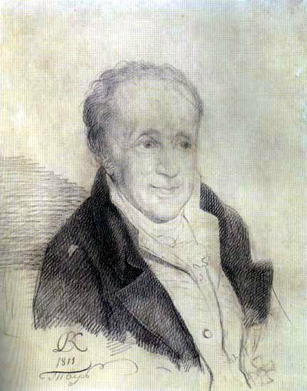 Portrait of Ivan Petrovich Wolfe. 1811 Paper, Italian pencil. 26, 9h22, 1 Tver, Orest Adamovich Kiprensky