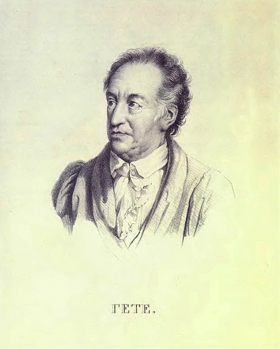 Portrait of the Artist-In. Goethe. 1823 Lithograph with Fig. Kiprensky. GMII, Orest Adamovich Kiprensky